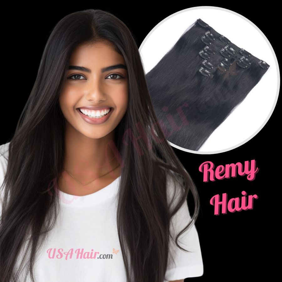 Premium Remy Tape-in 22 Jet Black 1 - Glam Seamless Hair Extensions