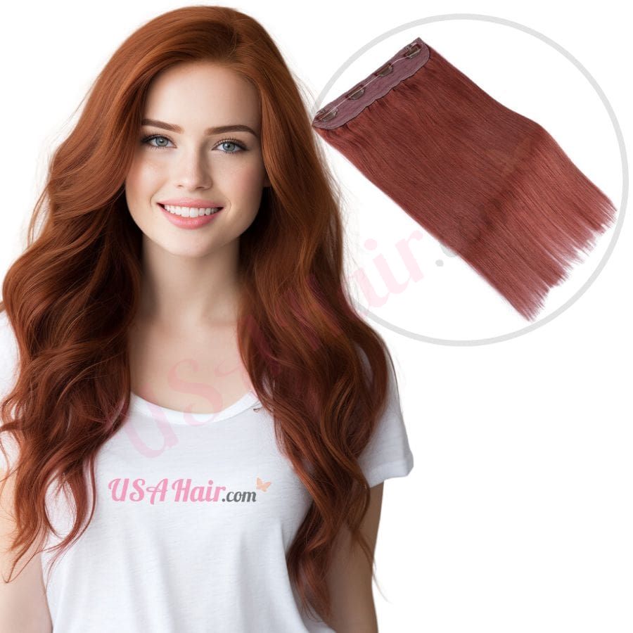 Human hair online extensions auburn