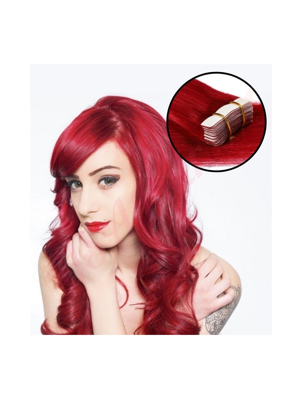 Tape in Human Hair Extension Red USA Hair