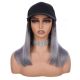 Ombre Gray Wig Hat - Human Hair