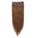 22 inch Clip-ins Chestnut Brown #6 Premium Remy Human Hair 155g