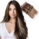 Dark Brown & Blonde Balayage Invisible Wire Extensions - Human Hair