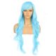 DM1611040-v4 Electric Blue Extra Long Synthetic Hair Wig with Bang