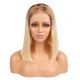 Ella - Short Ombre Blonde Remy Human Hair Wig 14 Inches Bob Wig 