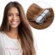 tape-in human hair extensions	Light brown #8