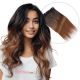 halo hair extensions	ombre chestnut brown 