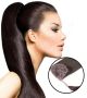 ponytail human hair extensions	dark brown #2