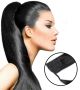 ponytail human hair extensions	jet black #1