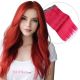 Red Invisible Wire Extensions - Human Hair