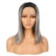 G1901635-v2 - Short Gray Synthetic Hair Wig 