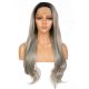 G1904807B-v2 - Long Gray Synthetic Hair Wig 