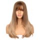 DM2031309-v4 - Long Ombre Brown Blonde Synthetic Hair Wig With Bang 