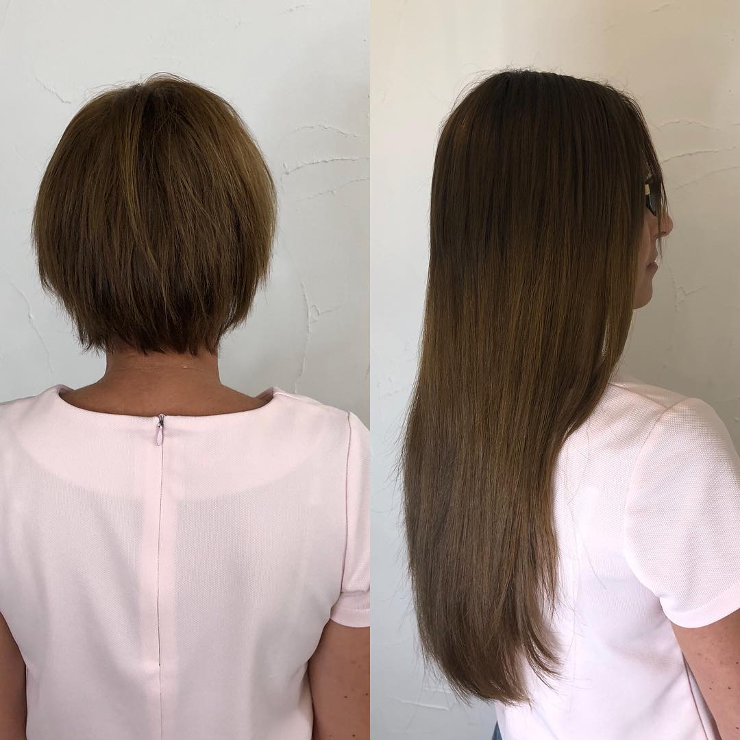 Before after hair extensions