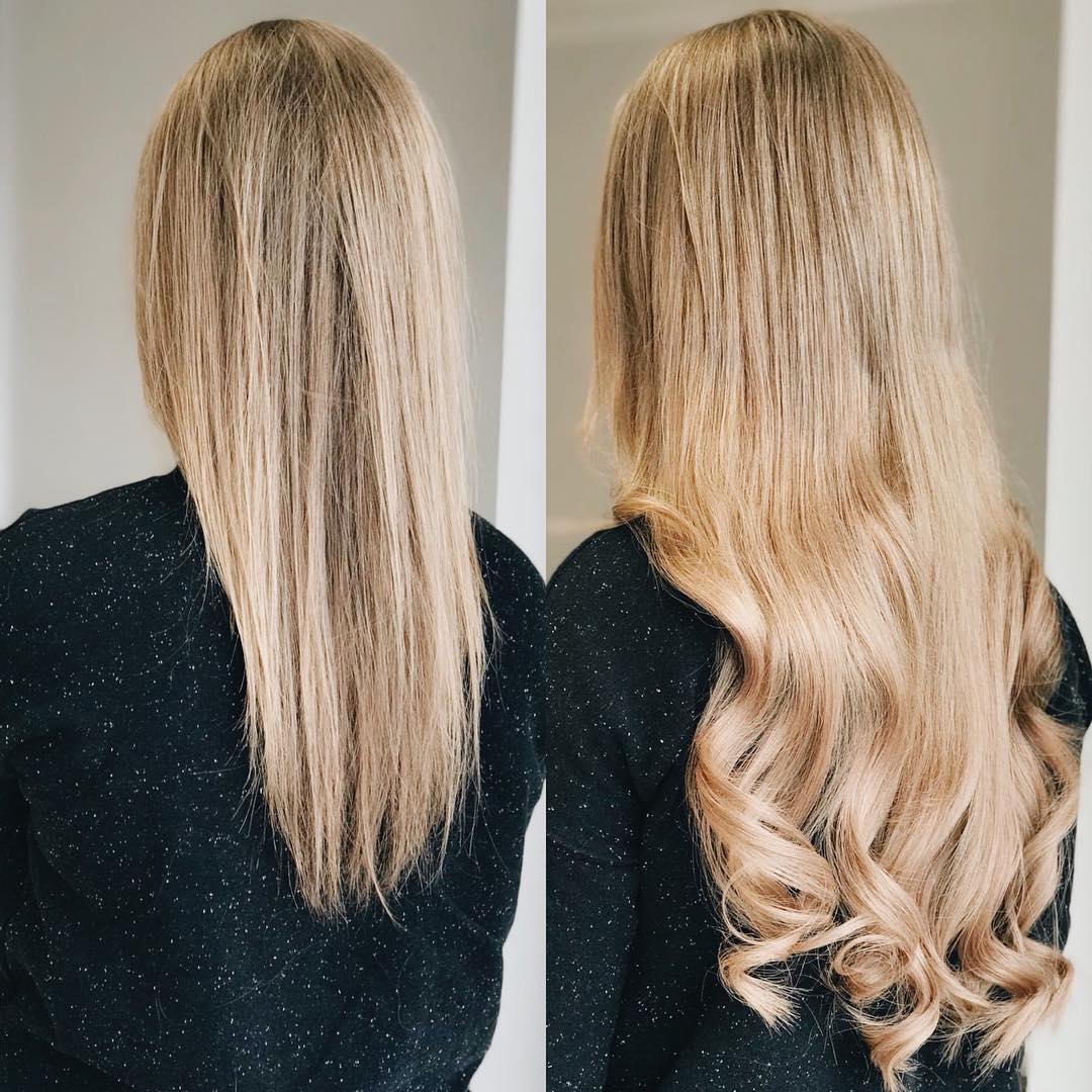 Before after hair extensions